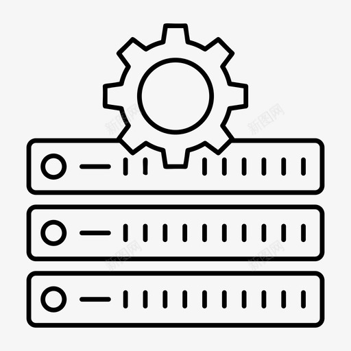 服务器数据中心设置图标svg_新图网 https://ixintu.com 存储 技术 数据中心 服务器 网络和搜索引擎优化线图标 设置