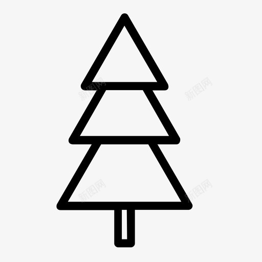 松树圣诞节植物图标svg_新图网 https://ixintu.com 圣诞节 松树 植物