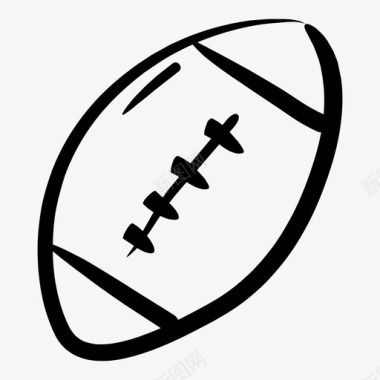 美式足球橄榄球教育墨水图标图标