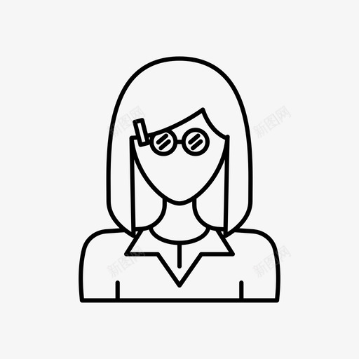 女学生头像眼镜图标svg_新图网 https://ixintu.com 发型 头像 女 女化身 女学生 学生 眼镜