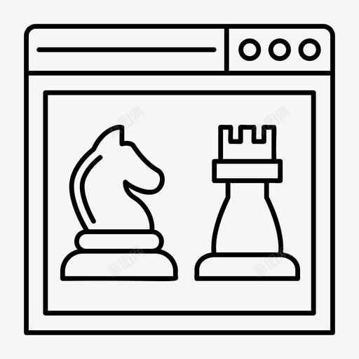 国际象棋互联网规划图标svg_新图网 https://ixintu.com 互联网 国际象棋 战略 技术 网络和搜索引擎优化线图标 规划
