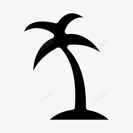 棕榈树椰子树树图标svg_新图网 https://ixintu.com 树 棕榈树 椰子树