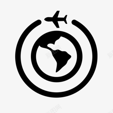环游世界背包客飞行图标图标