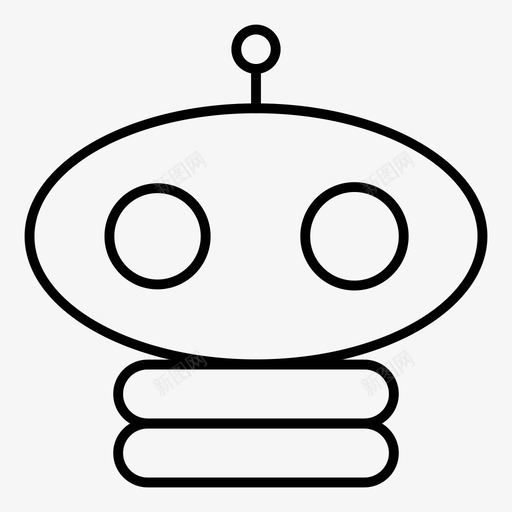 机器人汽车头部图标svg_新图网 https://ixintu.com 头部 机器 机器人 机器人细线图标 汽车 编程