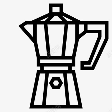莫卡壶煮熟浓缩咖啡图标图标