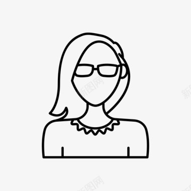 戴眼镜的女人化身雇员图标图标