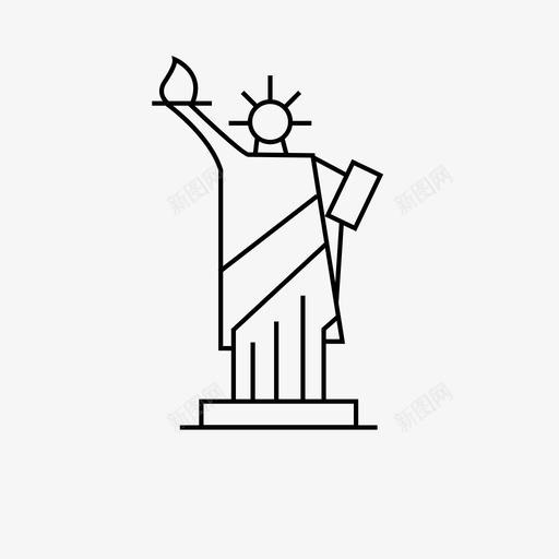 纽约地标自由女神像图标svg_新图网 https://ixintu.com 地标 纽约 自由女神像