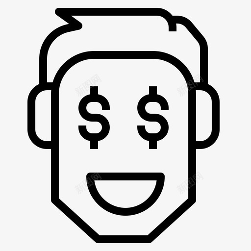 交易者脸人图标svg_新图网 https://ixintu.com 交易者 人 微笑 理财 脸 钱