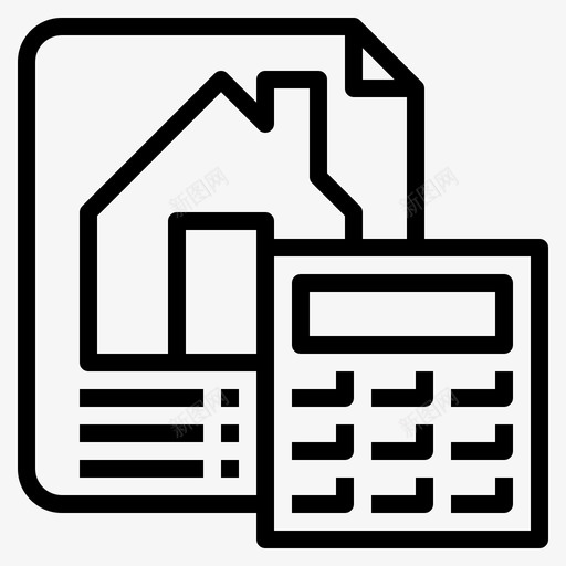 房屋贷款会计信贷图标svg_新图网 https://ixintu.com 会计 信贷 房地产 房屋贷款 表格