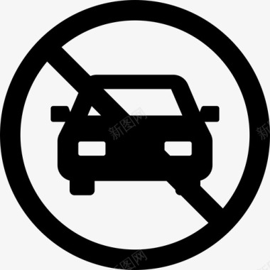 无停车标志交通工具指示图标图标