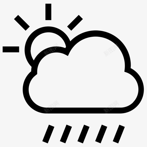 天气雨太阳图标svg_新图网 https://ixintu.com 天气 太阳 雨