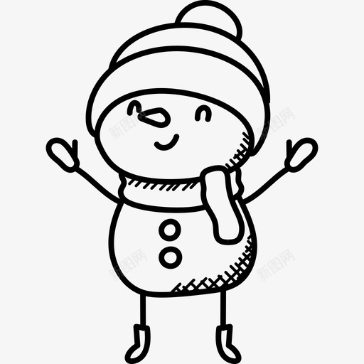 雪人卡通雪人雪雕图标svg_新图网 https://ixintu.com 90个圣诞涂鸦图标 卡通雪人 雪人 雪雕