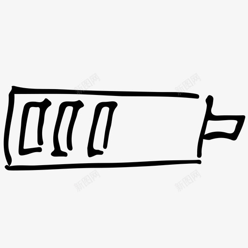 电池充电手绘图标svg_新图网 https://ixintu.com 充电 手绘 电池 草图