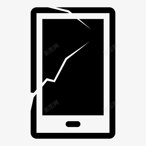 智能手机屏幕破裂设备图标svg_新图网 https://ixintu.com 屏幕破裂 手机 智能手机 设备