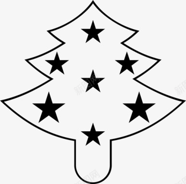 圣诞树冷杉树图标图标