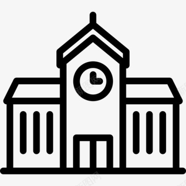 小教堂线性建筑图标图标
