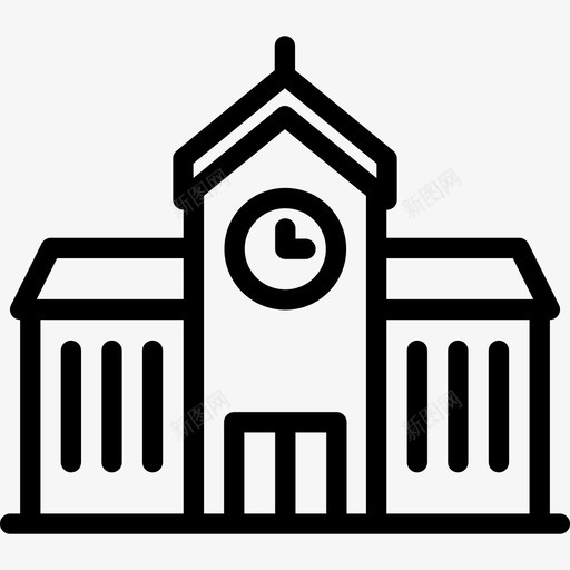 小教堂线性建筑图标svg_新图网 https://ixintu.com 小教堂 线性建筑