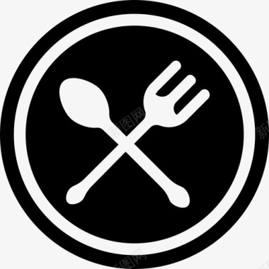 餐饮餐具刀叉图标图标