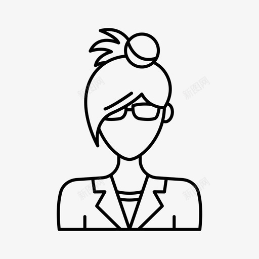 戴眼镜的女人化身雇员图标svg_新图网 https://ixintu.com 化身 化身女人 女人 戴眼镜的女人 雇员