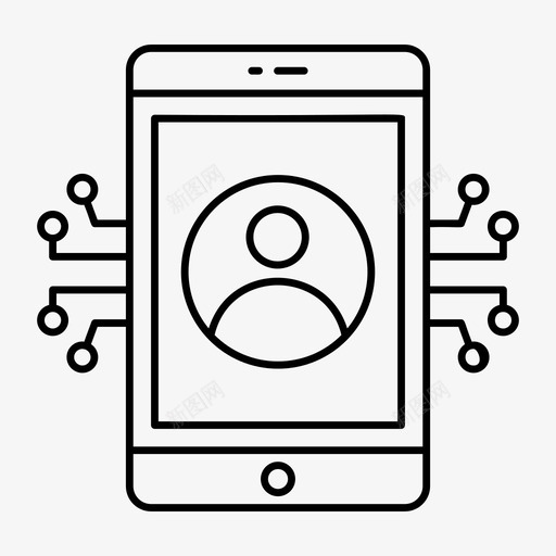 移动帐户电话图标svg_新图网 https://ixintu.com 个人资料 帐户 技术 电话 移动 网络和搜索引擎优化线图标