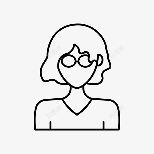 短发女头像眼镜图标svg_新图网 https://ixintu.com 头像 头像女 用户 眼镜 短发 短发女