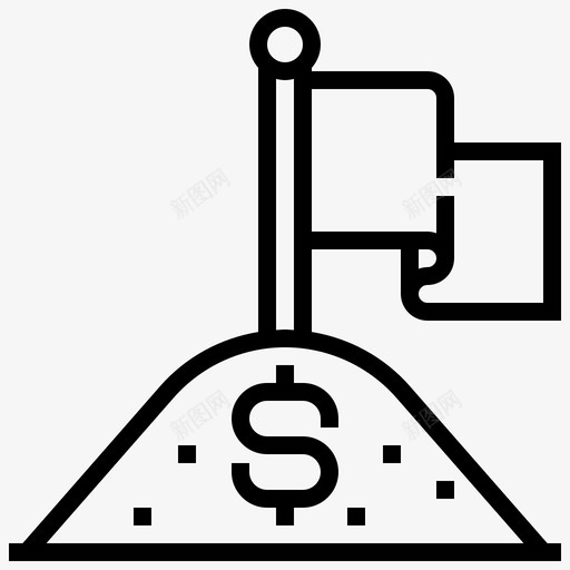 旗帜美元金钱图标svg_新图网 https://ixintu.com 成功 成功企业 旗帜 美元 赢家 金钱