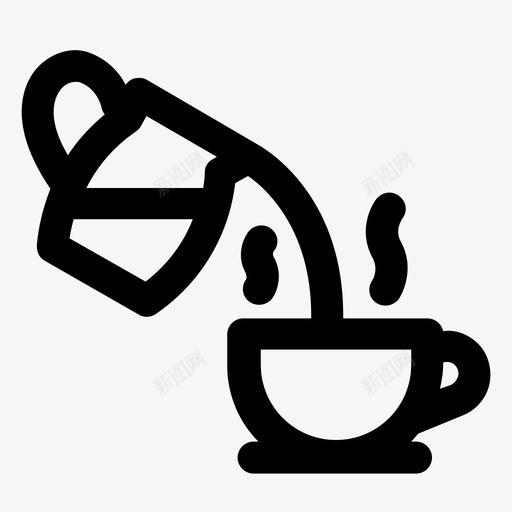 倒咖啡冷却杯子图标svg_新图网 https://ixintu.com 倒咖啡 冷却 杯子 浓缩咖啡 热咖啡