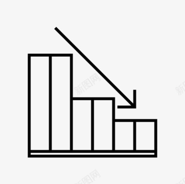 财务图下降减少财务图标图标