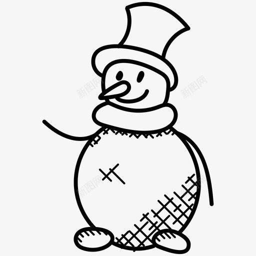 雪人雪雕90个圣诞涂鸦图标svg_新图网 https://ixintu.com 90个圣诞涂鸦图标 雪人 雪雕