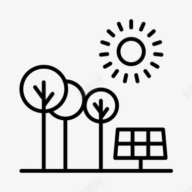 太阳能生态环保图标图标
