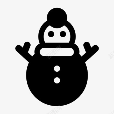 雪人圣诞节降雪图标图标