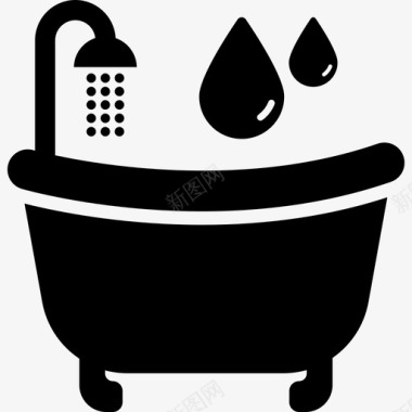 浴缸浴室按摩浴缸图标图标