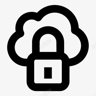 数据存储云云锁图标图标