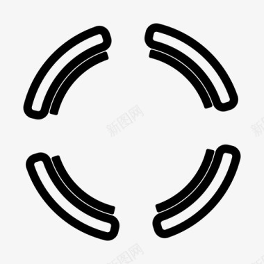 圆形图案圆弧短划线图标图标