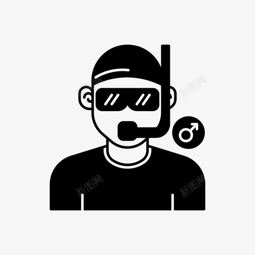 潜水员化身潜水图标svg_新图网 https://ixintu.com 人 化身 水肺 浮潜 潜水 潜水员