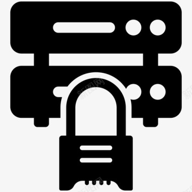 网络安全数据安全服务器安全图标图标