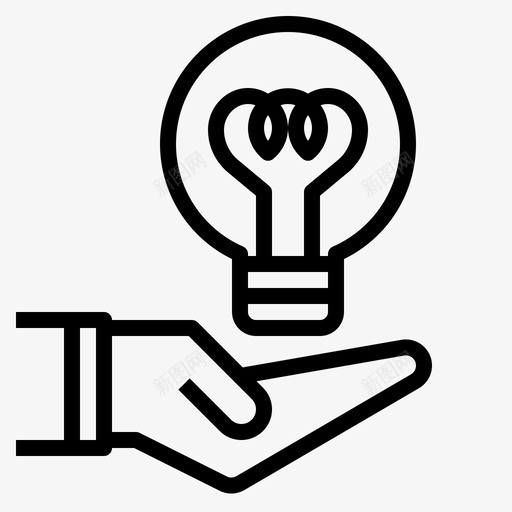 新点子灯泡创意图标svg_新图网 https://ixintu.com 创意 创意学习 新点子 灯光 灯泡