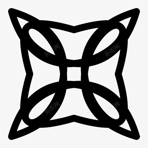 装饰图案花的轮廓图标svg_新图网 https://ixintu.com 图案 花的轮廓 装饰