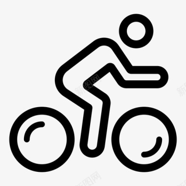 骑自行车身体健康健身图标图标