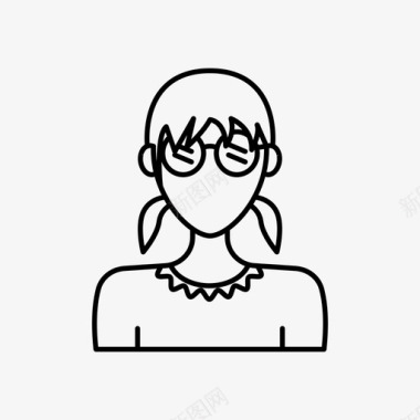 戴眼镜的女人化身学生图标图标
