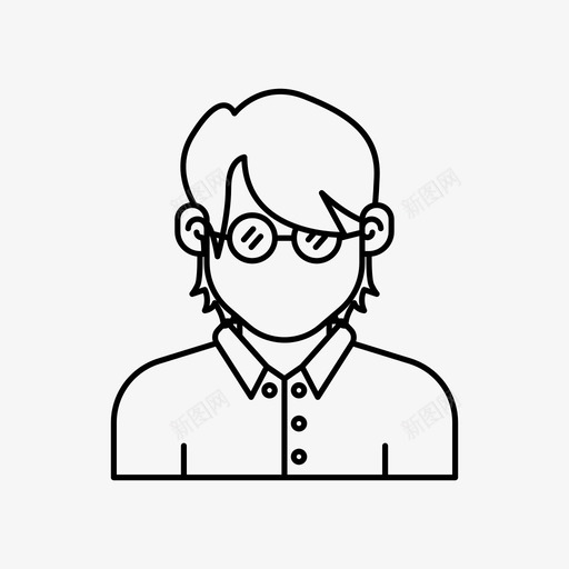 学生头像眼镜图标svg_新图网 https://ixintu.com 人 化身人 头像 学校 学生 用户 眼镜