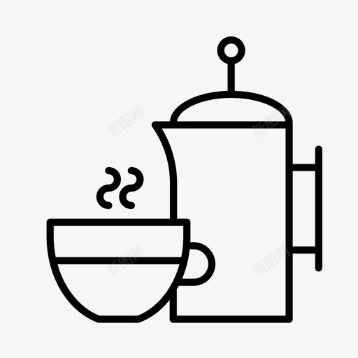 咖啡早餐欧式早餐图标svg_新图网 https://ixintu.com 咖啡 早上 早餐 欧式早餐 法式出版社 饮料