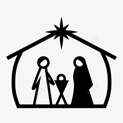 耶稣诞生场景诞生圣诞节图标svg_新图网 https://ixintu.com 圣诞节 耶稣 耶稣诞生场景 诞生