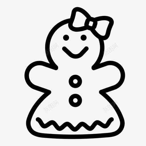 姜饼饼干圣诞节假日图标svg_新图网 https://ixintu.com 假日 冬天 圣诞图标 圣诞节 姜饼饼干