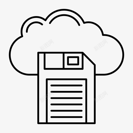 云芯片保存图标svg_新图网 https://ixintu.com 云 保存 技术 服务器 网络和搜索引擎优化线图标 芯片