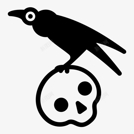 埃德加艾伦坡死亡哥特式图标svg_新图网 https://ixintu.com 乌鸦 动物 哥特式 埃德加艾伦坡 死亡 诗歌 骷髅