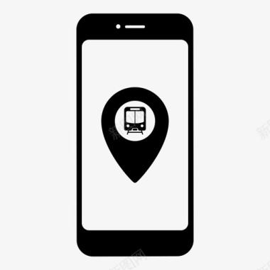 火车站位置地图pin智能手机图标图标