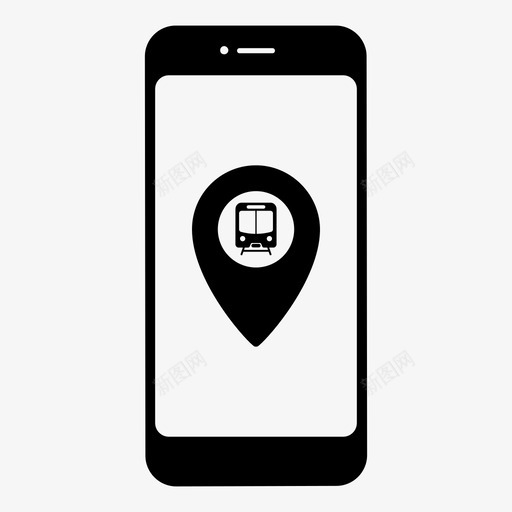 火车站位置地图pin智能手机图标svg_新图网 https://ixintu.com it 地图pin 智能手机 火车站位置