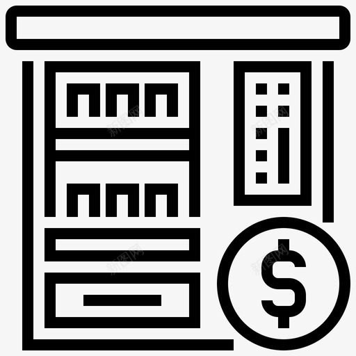 自动售货机硬币美元图标svg_新图网 https://ixintu.com 城市元素2 硬币 美元 自动售货机