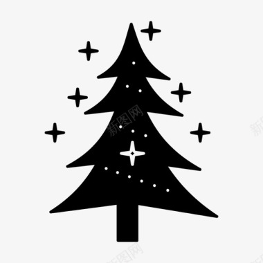 圣诞树冷杉新年图标图标